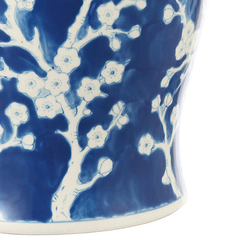 Cherry Blossom 17.75" Ceramic Garden Stool - JONATHAN Y